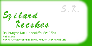 szilard kecskes business card