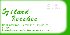 szilard kecskes business card